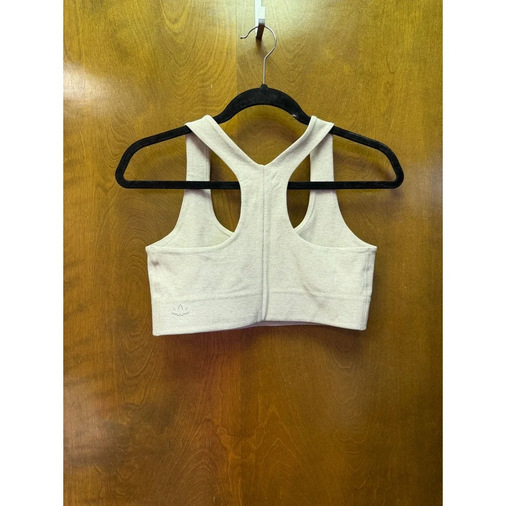 Beyond Yoga Oatmeal Heather Racerback Sports Bra Medium